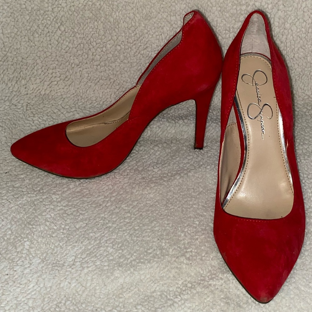 Jessica Simpson Red Suede Heels